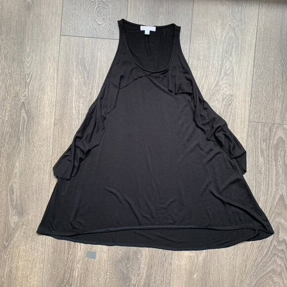 Aritzia Wilfred Tank Top Tiered Ruffle detail Sleeveless Rayon Black Size XS - Picture 2 of 15